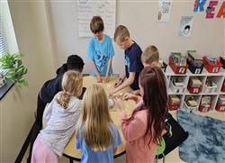Students collaborating on team-building projects